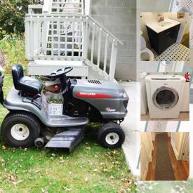 MaxSold Auction: This online auction features Craftsman LT2000 riding mower, Nest thermostat, Bosch electric dryer, Chandelier, Fisher & Paykel dishwasher, Front Steel door with glass insert, Gas furnace and much more!